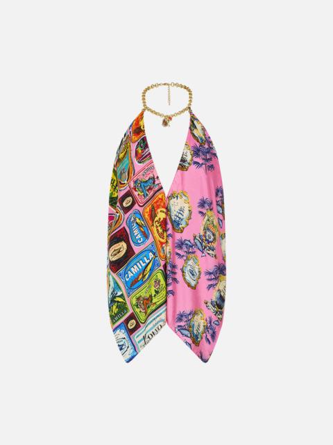 CAMILLA KNOTTED SCARF TOP