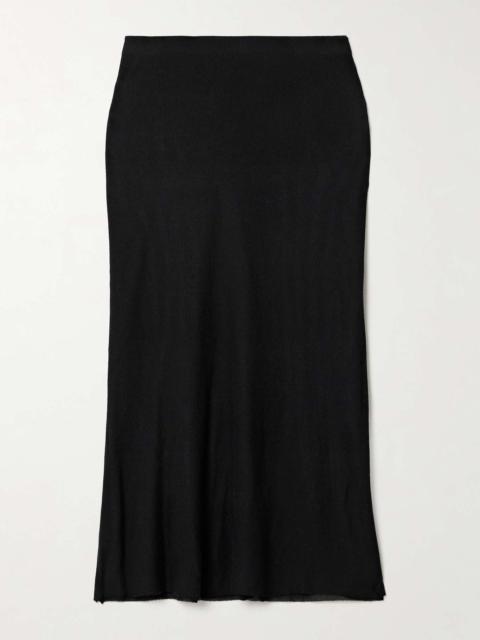 KHAITE Leema ribbed-jersey midi skirt