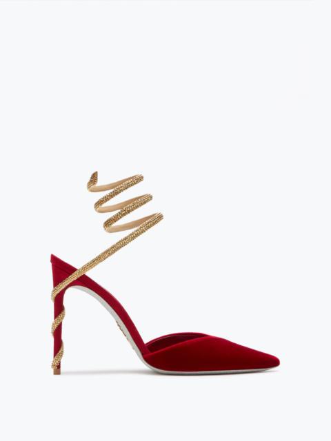 RENE CAOVILLA Margot Red And Gold Pump 105