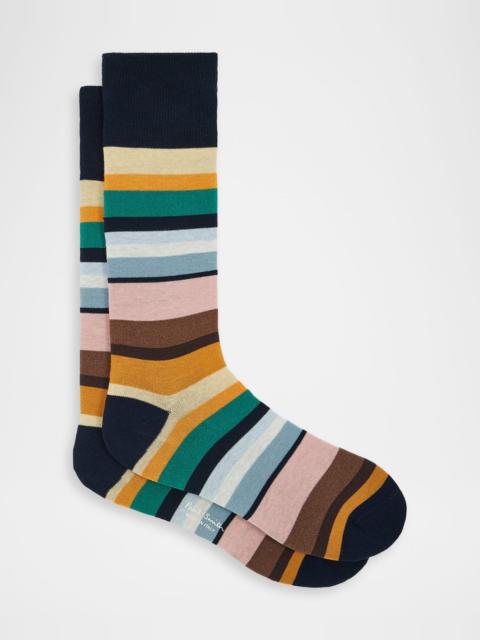 Paul Smith Men's Marek Color-Block Cotton Crew Socks