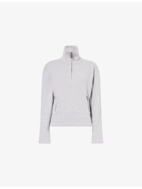 Victoria Beckham Milano Half-Zip Wool Knit Jumper