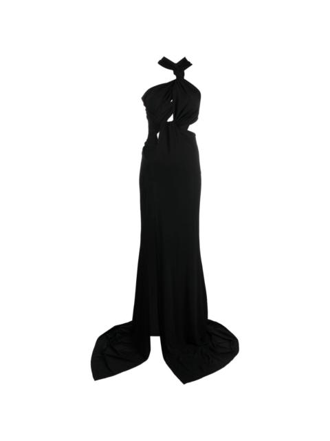 cut-out halterneck gown