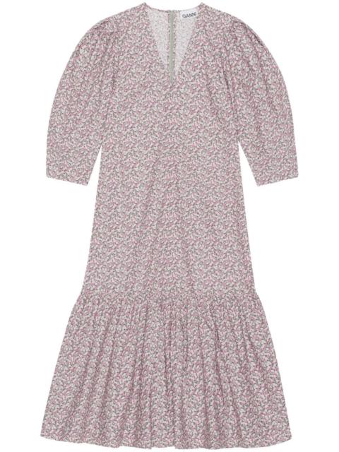 GANNI floral-print organic cotton dress