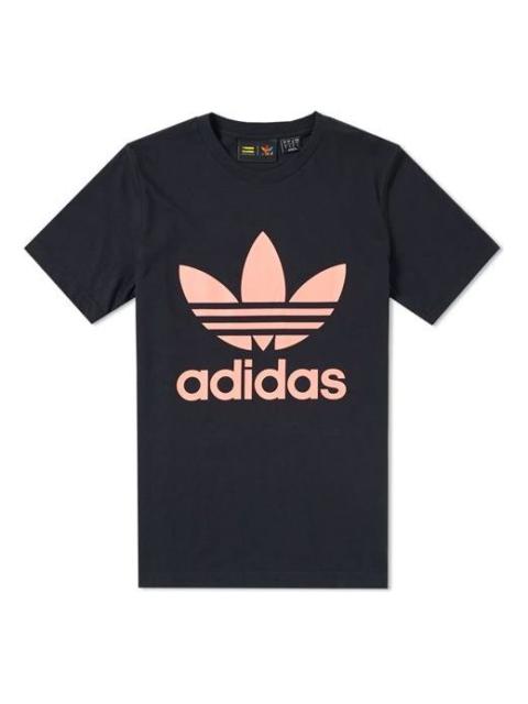 adidas adidas originals Logo Casual Sports Round Neck Short Sleeve Black CY7874