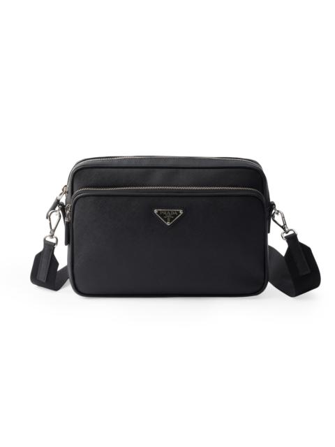 Prada Men's Saffiano Leather Shoulder Bag - Black