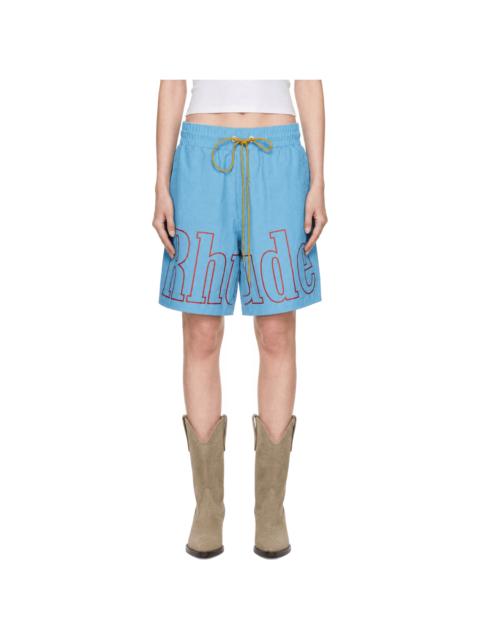 Rhude Blue Logo Track Shorts