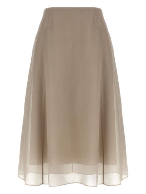 Brunello Cucinelli circle semi-transparent skirt