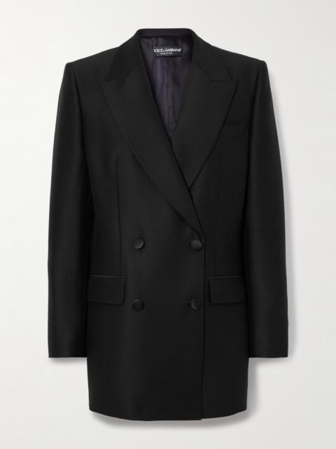Dolce & Gabbana Double-breasted Wool And Silk-blend Satin Blazer