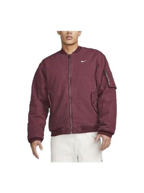 Nike Life Woven Flight Jacket 'Night Maroon' DX0681-681