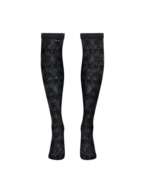 Marine Serre Moonogram Mesh Flock Long Socks