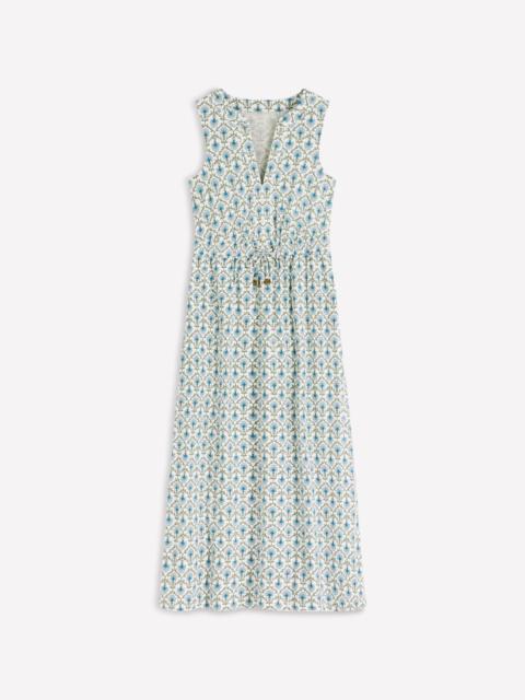 BODEN Delphine Midi Sleeveless Dress-Ivory, Flower Lattice