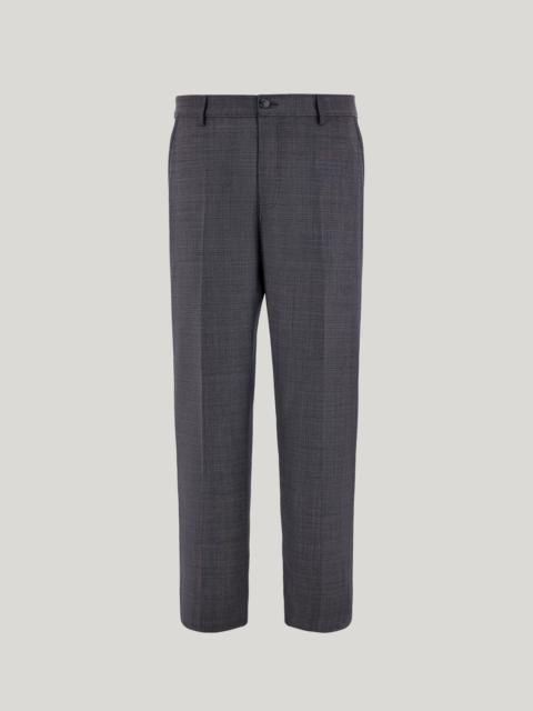 GRAY TAPERED MICRO-STRIPED WOOL CHINOS