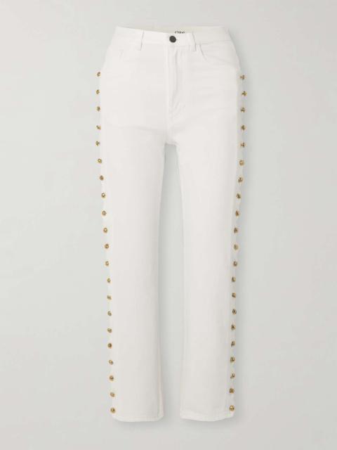 Chloé Cropped Button-detailed 고층 직 다리 청바지