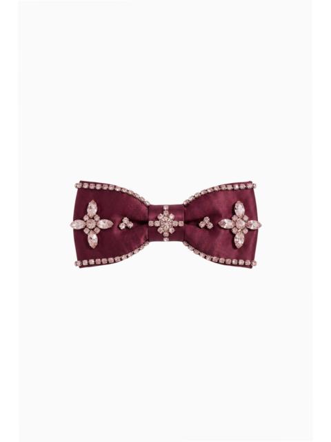 LoveShackFancy Haela Embellished Satin Bow Barrette