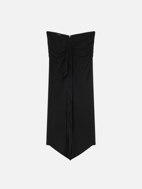 PINKO FLOWING PENCIL SKIRT WITH RUFFLE