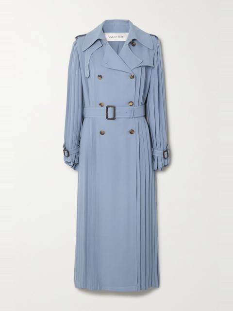 Valentino Pleated silk-crepe trench coat