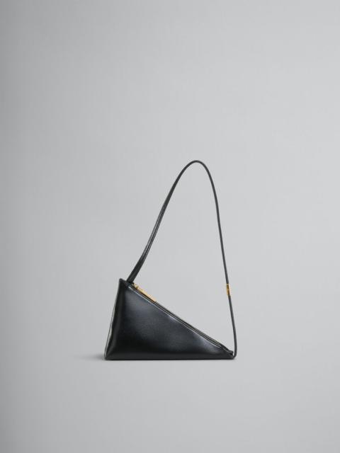 Marni BLACK LEATHER PRISMA TRIANGLE CROSSBODY BAG