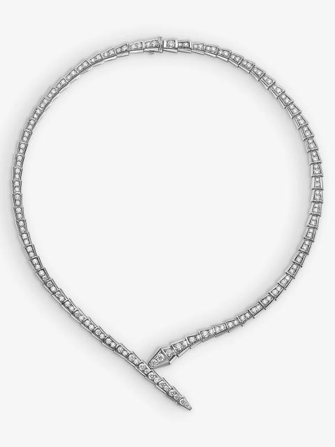 Serpenti Viper 18ct white-gold and 5.26ct diamond necklace
