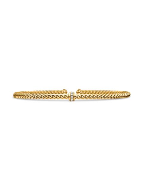 DAVID YURMAN Women's Cable 18K Gold & Diamond Station Cuff Bracelet - Gold