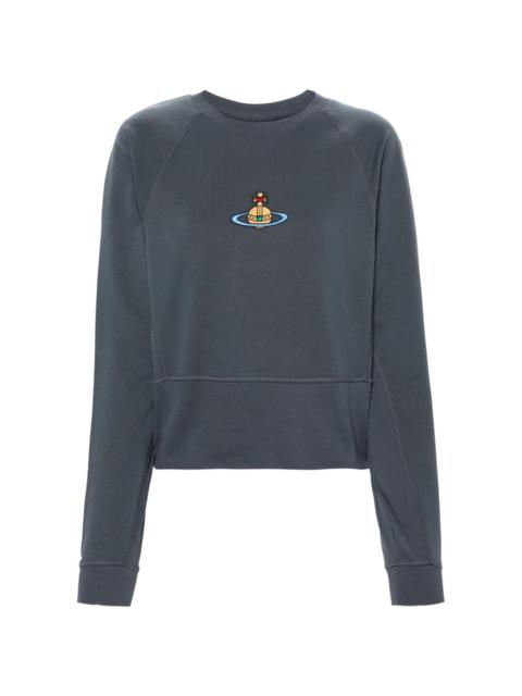 Orb-embroidery cotton sweatshirt