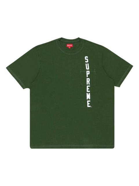 Supreme Contrast Stitch Pocket Tee 'Green'