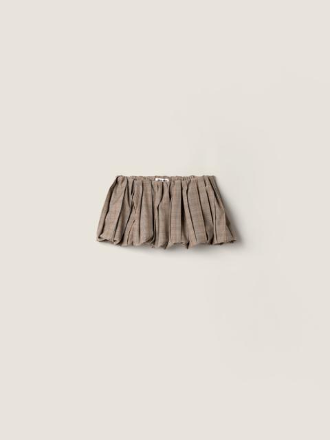 Miu Miu Pleated Prince of Wales checked miniskirt