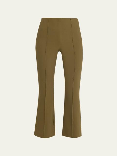 Vince Cropped Flare-Leg Pintuck Pants