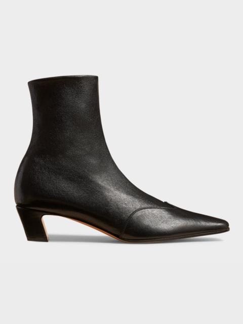 KHAITE Nevada Stretch Leather Ankle Booties