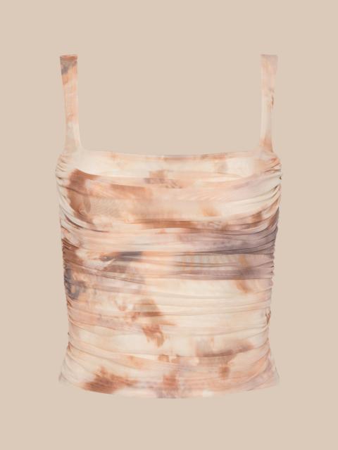 L'AGENCE Rasha Shirred Mesh Tank