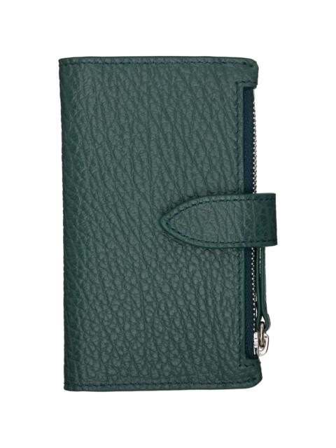 Maison Margiela Green Four Stitches Zip Card Holder