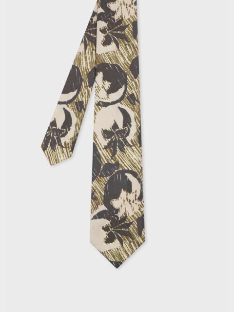 Paul Smith Brown and Khaki 'Vintage Fruit' Tie
