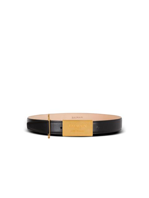 Balmain Leather belt with safety pin