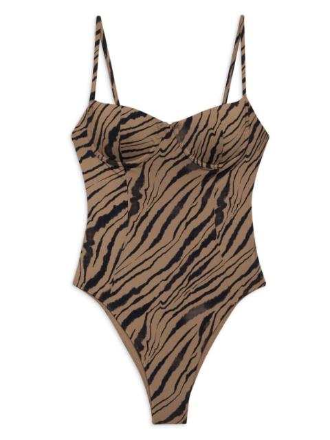 ANINE BING Kyler zebra-print swimsuit