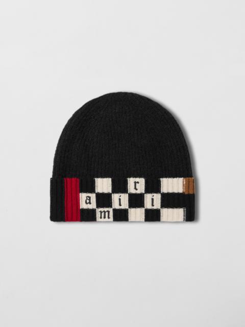 AMIRI AMIRI CHECKERED LOGO BEANIE