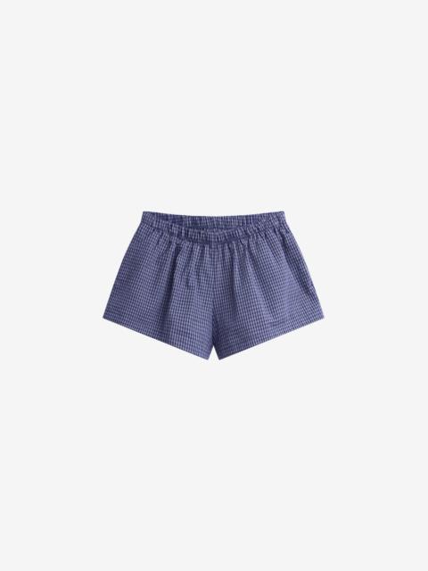 The Frankie Shop Solaro Mini Shorts - Navy Plaid