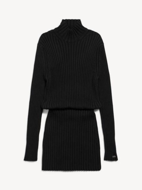 BALENCIAGA Women's Hourglass Mini Dress in Black