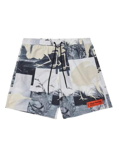 Heron Preston HERON PRESTON Cutout Swimshorts 'Grey' HMFA005S21FAB0020900