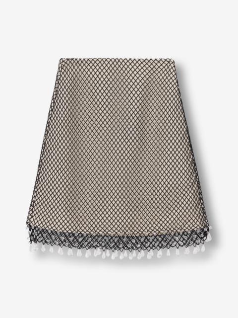Burberry Crystal-embellished fishnet mini skirt