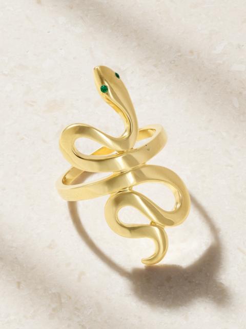 ILEANA MAKRI Slither Snake 18-karat Gold Emerald Ring