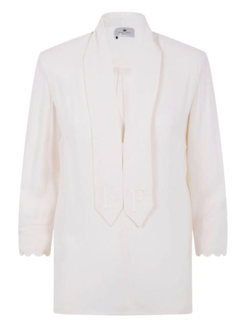 ELISABETTA FRANCHI scallop-edge embroidered blouse