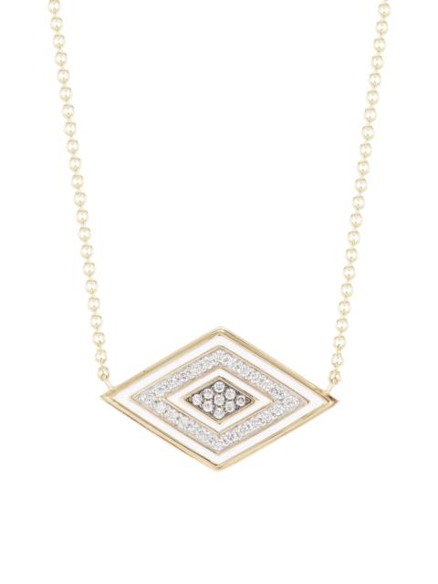 SYDNEY EVAN Women's 14K Yellow Gold, Diamond & Enamel Large Groovy Evil Eye Pendant Necklace - Yellow Gold