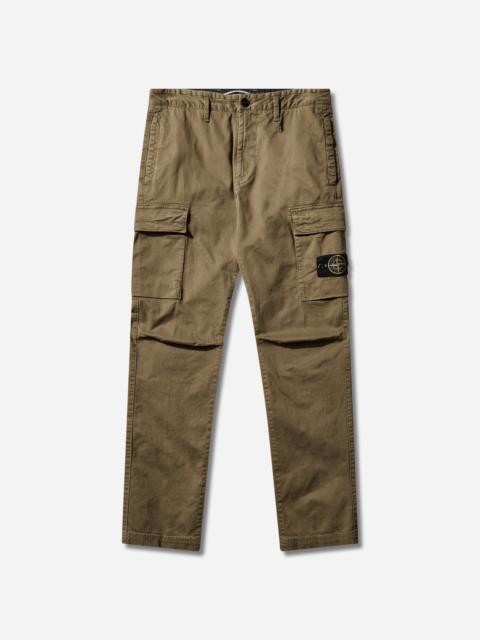 Stone Island Men's Organic Cotton Stretch Broken Twill 'OLD' Effect Cargo Pants Military Green