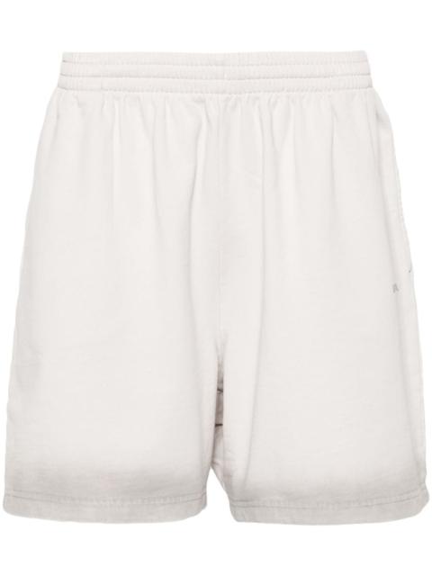 BALENCIAGA reflective-logo cotton track shorts
