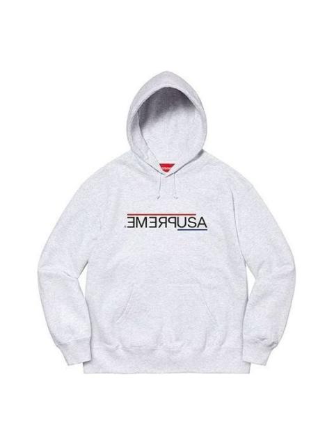 Supreme USA Hooded Sweatshirt 'Grey Black' SUP-FW21-053