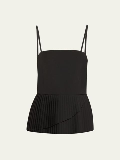 Pleated Sleeveless Peplum Top