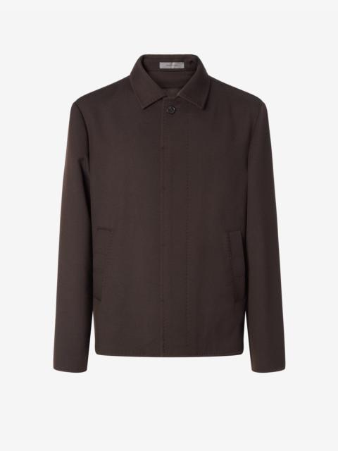 CORNELIANI Dark brown pure wool overshirt