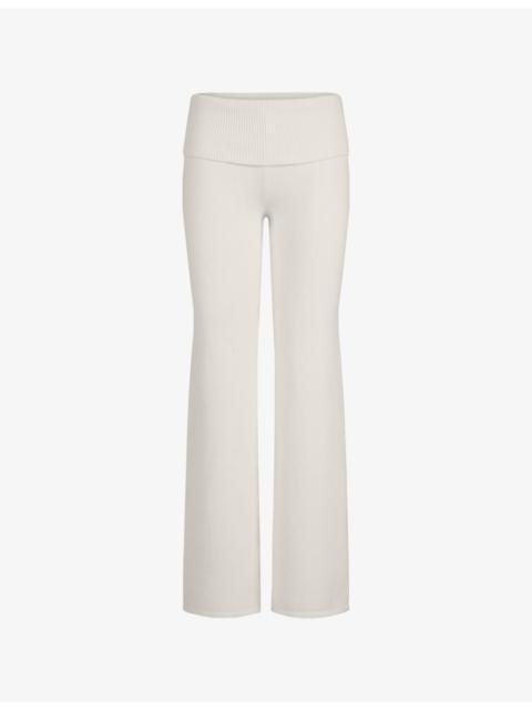 SKIMS Foldover-Waistband Straight-Leg Knitted Trousers