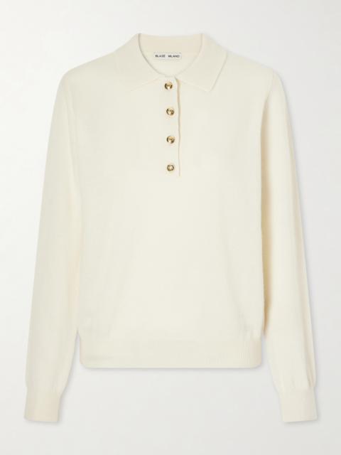 BLAZÉ MILANO Highland Wool And Cashmere-blend Polo Sweater