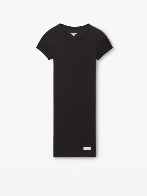 Alexander Wang short sleeve loungewear dress in ribbed cotton jersey