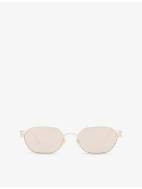 GUCCI GG1593S Rectangular-Frame Metal Sunglasses